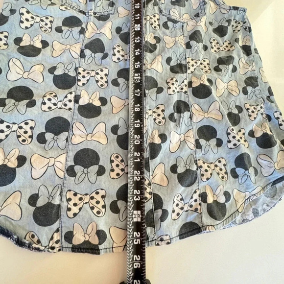 Disney || Women's Vintage Minnie Mouse Chambray Cotton Vest Large - Picture 10 of 10